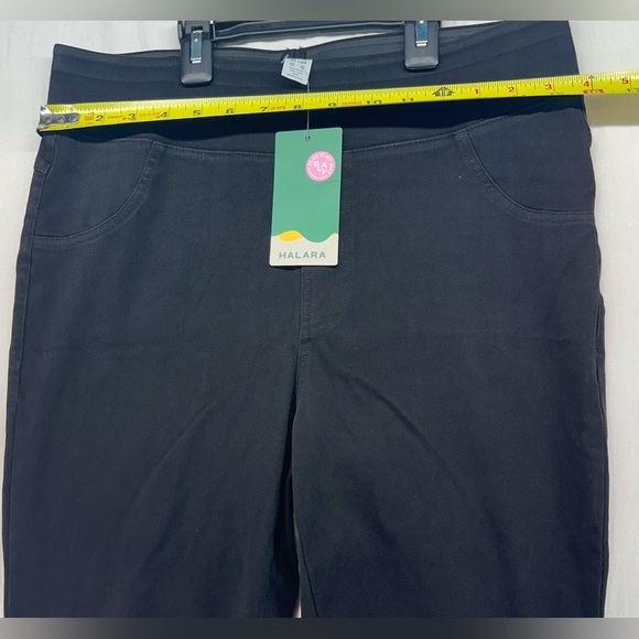 Halara High Waisted Back Pocket Stretchy Knit Denim Leggings Pants Black L - Picture 4 of 9